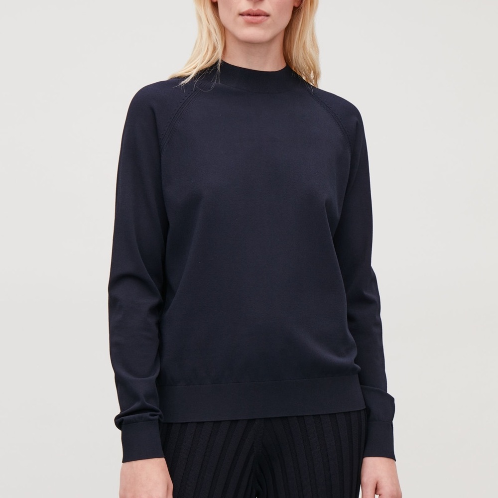 COS Pointelle-detailed knitted top
